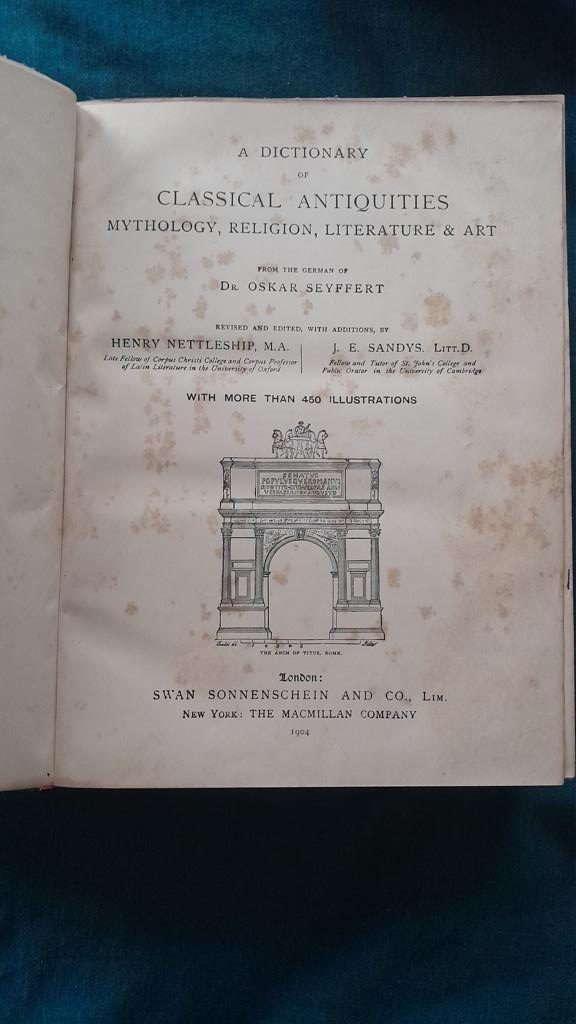 47) A dictionary of classical antiquities - Oskar Seyffert 1904 - Image 3