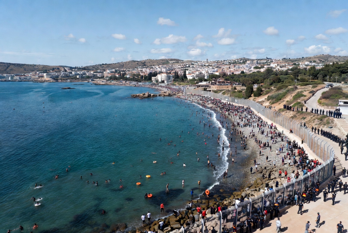 Massive migrant surge into Spain’s North African enclave of Ceuta from Morocco 0 (0)